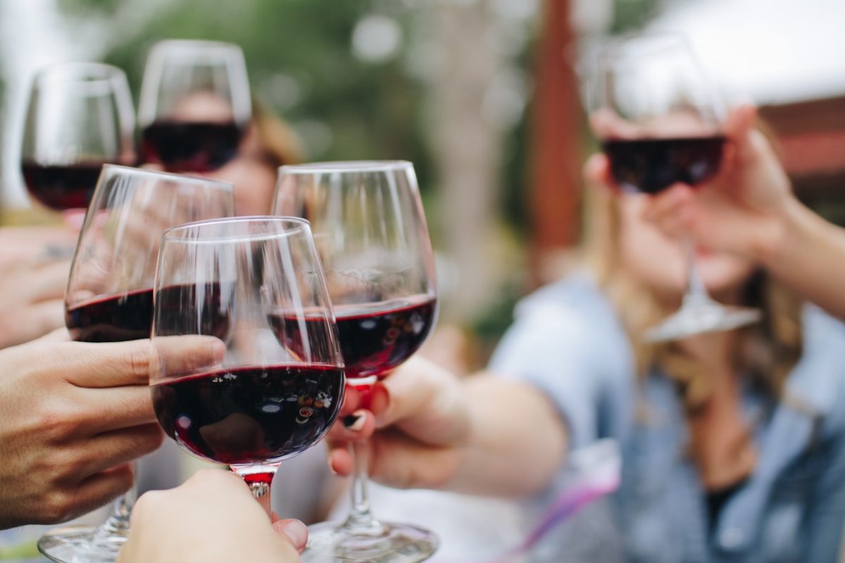 Glasses toasting